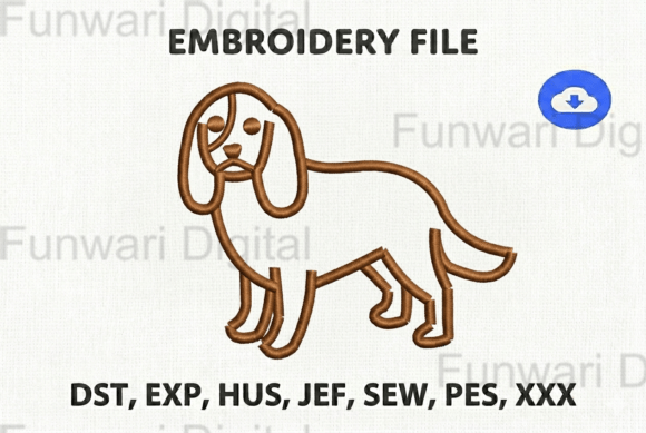 Review: Minimalist Spaniel Dog Machine Embroider Design