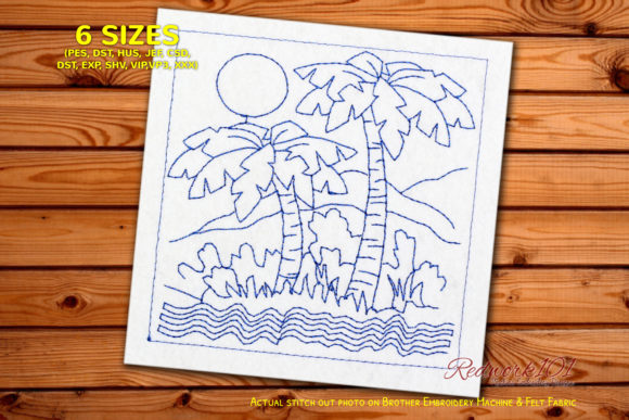 Review: Palm with Sea Wave on Sunny Background